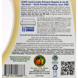 Earth Friendly Ecos Ultra 2x All Natural Laundry Detergent - Magnolia And Lily - 100 Oz