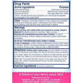 Hylands Homeopathic Baby Colic Tablets - 125 Tablets
