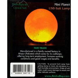 Himalayan Salt Mini Planet Salt Lamp - Usb - 3 In