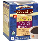 Teeccino Organic Herbal Coffee - Dandelion Dark Roast - 10 Bags - Case Of 6