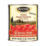 Alessi - Whole Peeled Tomatoes - Basil - Case Of 12 - 28 Oz.