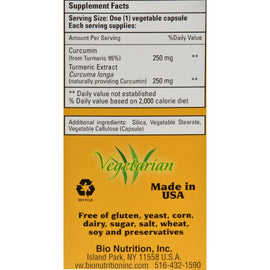 Bio Nutrition Curcumin 500 - 50 Vegetarian Capsules