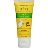 Babo Botanicals Sunscreen - Clear Zinc Unscented Spf 30 - 3 Oz