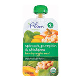 Plum Organics Second Blends Hearty Veggie Meal - Spinach Pumpkin And Chickpea - Case Of 6 - 3.5 Oz.