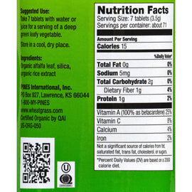 Pines International Alfalfa - Organic - Tablets - 500 Tablets