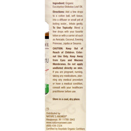 Natures Answer Essential Oil - Organic - Eucalyptus - .5 Oz