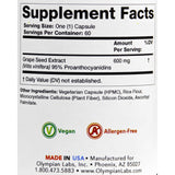 Olympian Labs Grape Seed Extract - 600 Mg - 60 Vegetarian Capsules