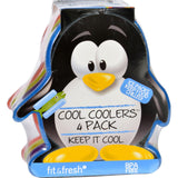 Fit And Fresh Ice Packs - Cool Coolers - Multicolored Penguin - 4 Count