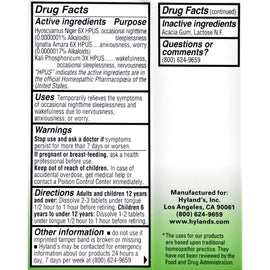 Hylands Homeopathic Sleep - 100 Tablets