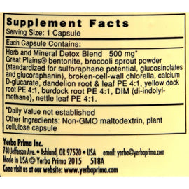 Yerba Prima Great Plains Bentonite And Detox - 60 Capsules