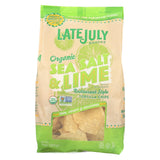 Late July Snacks Organic Tortilla Chips - Sea Salt And Lime - Case Of 9 - 11 Oz.