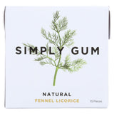 Simply Gum All Natural Gum - Fennel Licorice - Case Of 12 - 15 Count