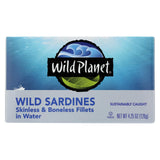 Wild Planet Wild Sardines - Skinless & Boneless Fillets In Water - Case Of 12 - 4.25 Oz