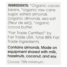 Alter Eco Americas Organic Chocolate Bar - Dark Salted Almonds - Case Of 12 - 2.82 Oz
