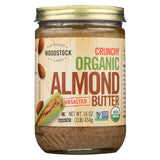 Woodstock Organic Almond Butter - Crunchy - Unsalted - 16 Oz.