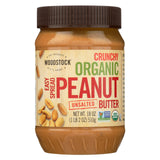 Woodstock Organic Easy Spread Peanut Butter - Crunchy - Unsalted - 18 Oz